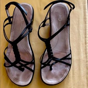 Black leather J41 Sandals